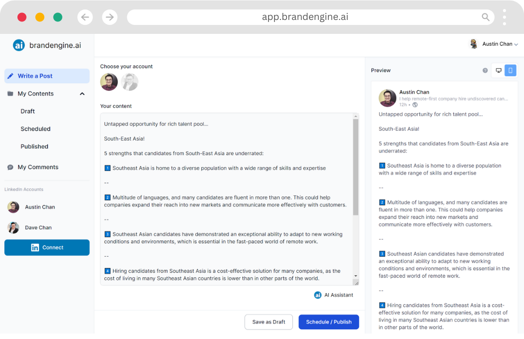 Engage AI | Generative AI for LinkedIn Comments and Content