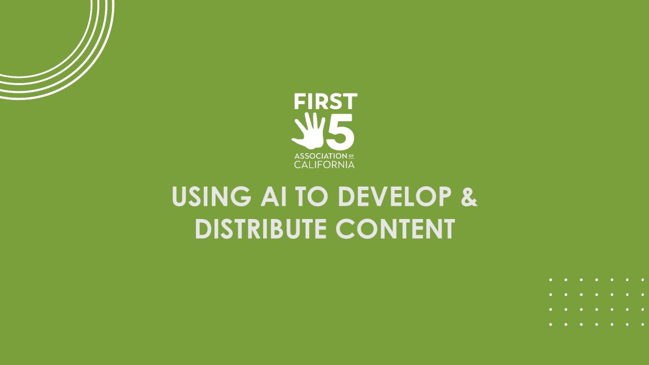 Using AI to Create Content – First 5 Association